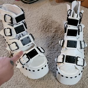 Demonia white shoes (READ DESCRIPTION
